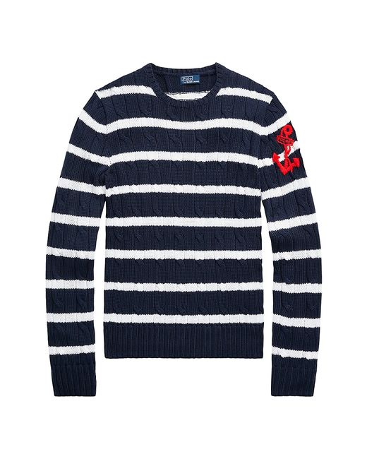 Polo Ralph Lauren Striped Cable-Knit Sweater Large