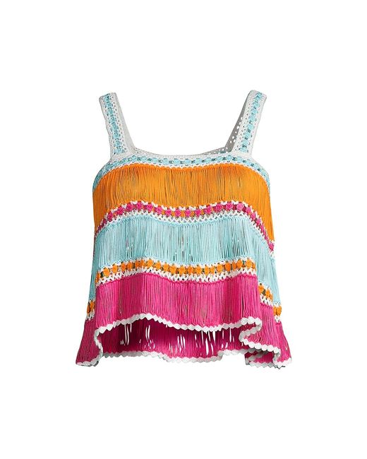 My Beachy Side Colorblocked Hand-Crocheted Halter Top Small