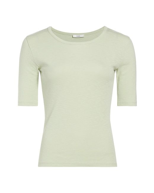 Vince Elbow-Sleeve Cotton-Blend T-Shirt Large