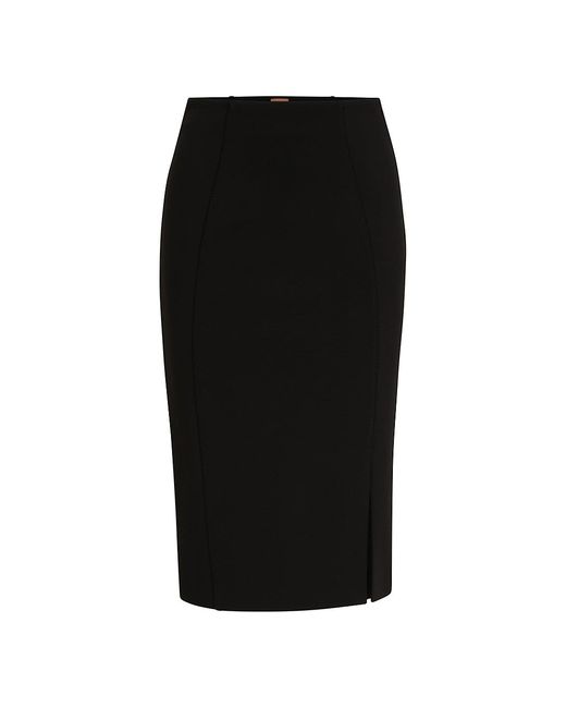 Boss Pencil Skirt Stretch Fabric with Front Slit