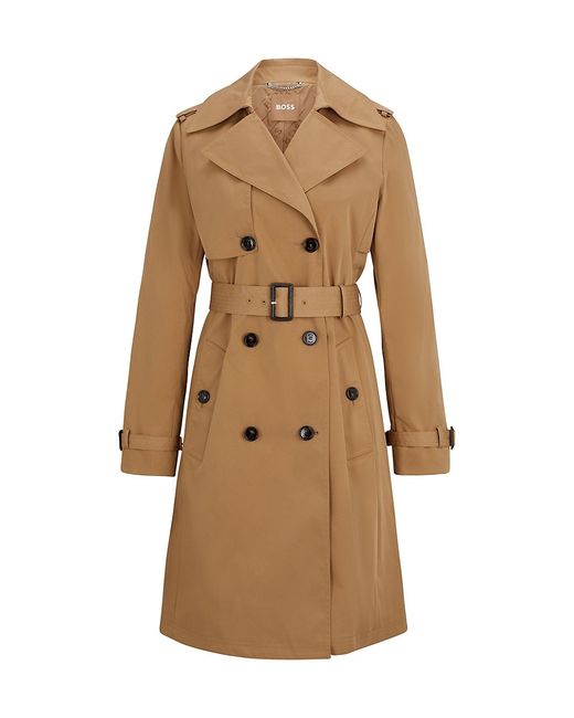 Boss Regular-Fit Trench Coat with Buckled Belt