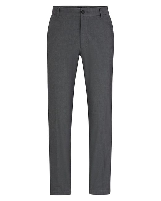 Boss Regular-Fit Trousers Patterned Stretch Cotton