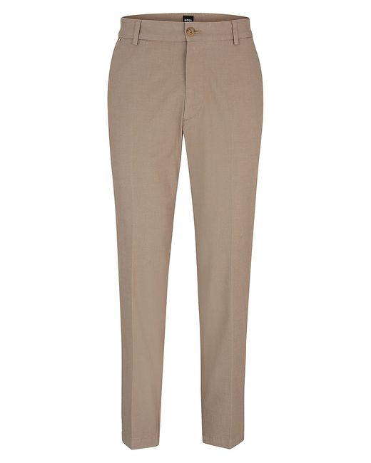 Boss Regular-Fit Trousers Patterned Stretch Cotton