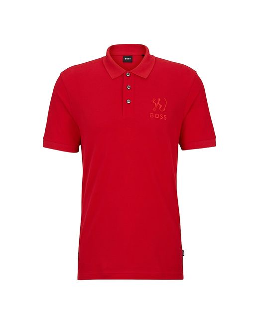 Boss Mercerized Polo Shirt with Special Artwork Large
