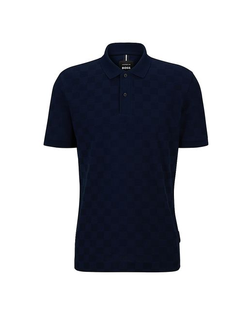 Boss Porsche x Mercerized Polo Shirt with Check Structure Large