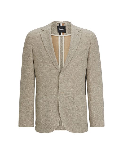 Boss Regular-Fit Jacket Micro-Patterned Stretch Jersey