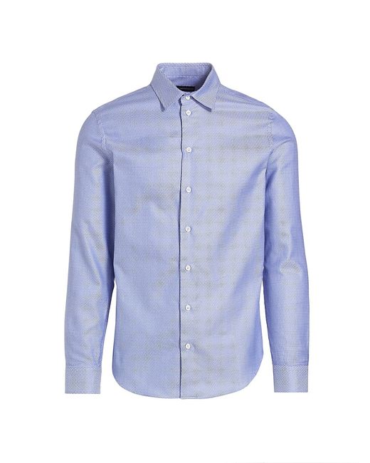 Emporio Armani Geometric Cotton Button-Front Shirt