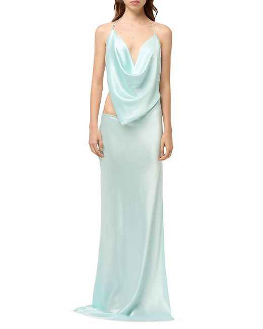 Michael Lo Sordo Iced Bias Silk Backless Gown