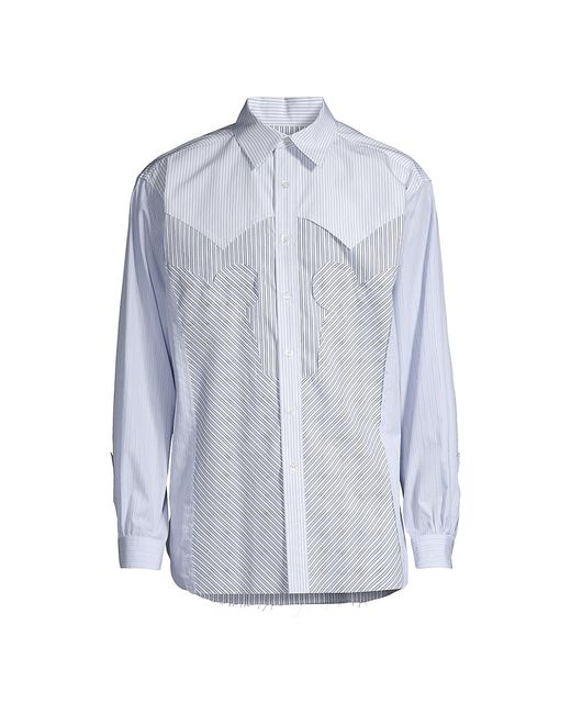 Maison Margiela Patchwork Striped Cotton Shirt 15.75