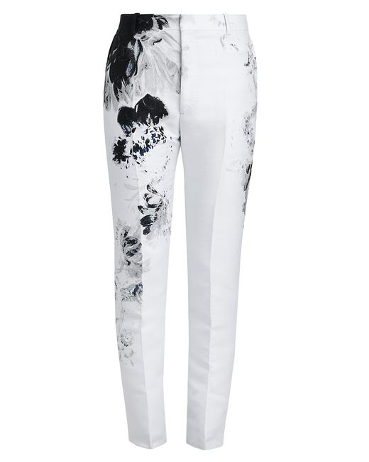 Alexander McQueen Floral Cotton Suit Pants