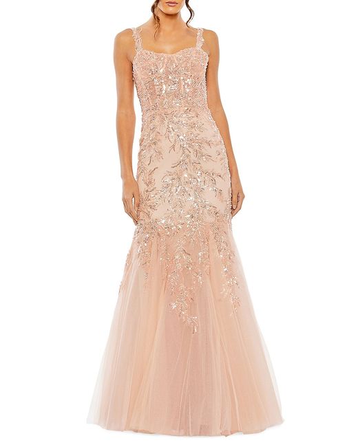 Mac Duggal Embellished Tulle Corset Trumpet Gown