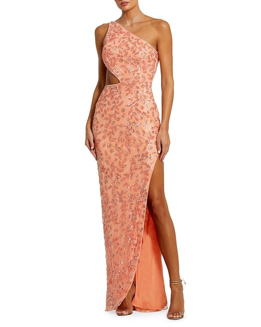 Mac Duggal Embellished One-Shoulder Cut-Out Gown