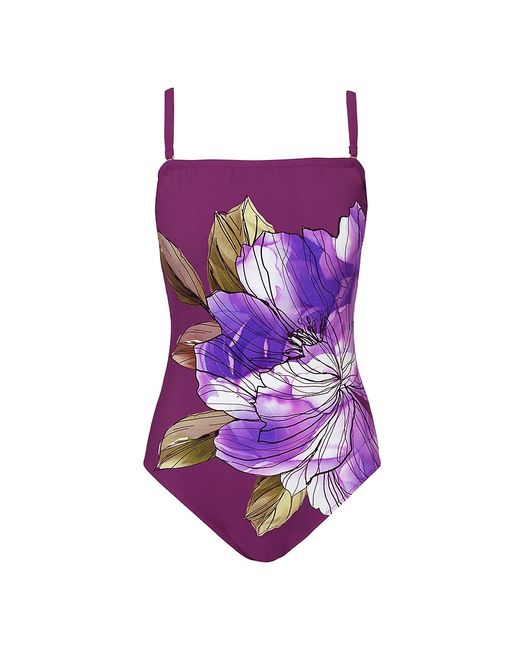 Gottex Swimwear Wild Flower Bandeau One-Piece Swimsuit