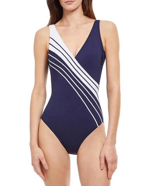 Gottex Swimwear Simple Elegance Striped One-Piece Swimsuit