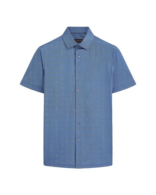 Bugatchi Ooohcotton Milo Geometric Blend Short-Sleeve Shirt Small