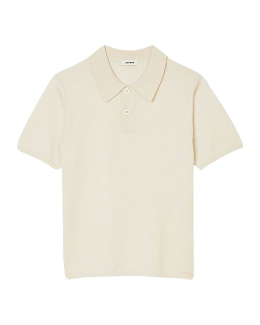 Sandro Short-Sleeve Knitted Polo Shirt Large