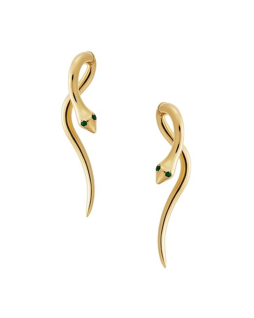 Ileana Makri Snakes Boa 18K Yellow Emerald Earrings