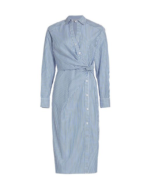 Veronica Beard Wright Striped Poplin Midi-Dress