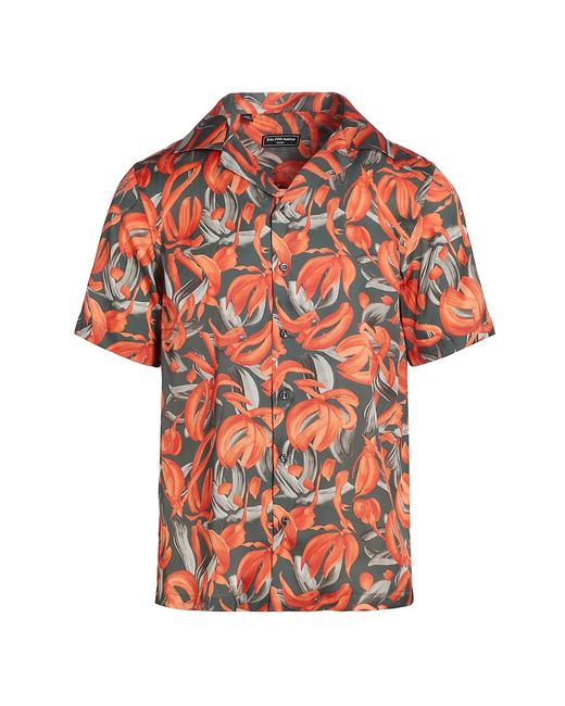 Saks Fifth Avenue Slim-Fit Floral Short-Sleeve Camp Shirt Small