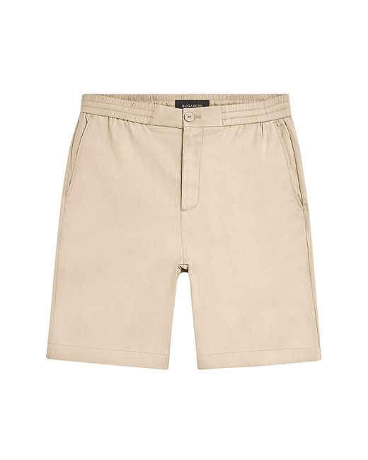 Bugatchi Cotton-Blend Elasticized Shorts Small