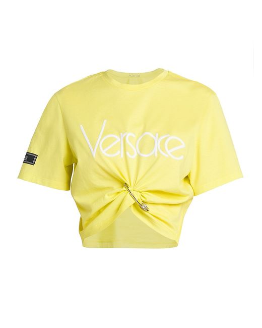 Versace Graphic Logo Jersey Crop Tee