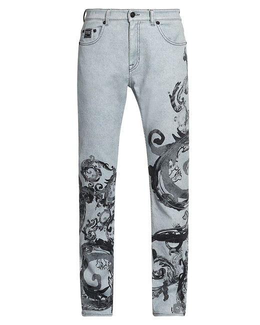 Versace Jeans Couture Abstract Stretch Five-Pocket Jeans