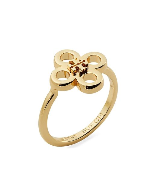 Tory Burch Kira 18K-Gold-Plated Clover Ring
