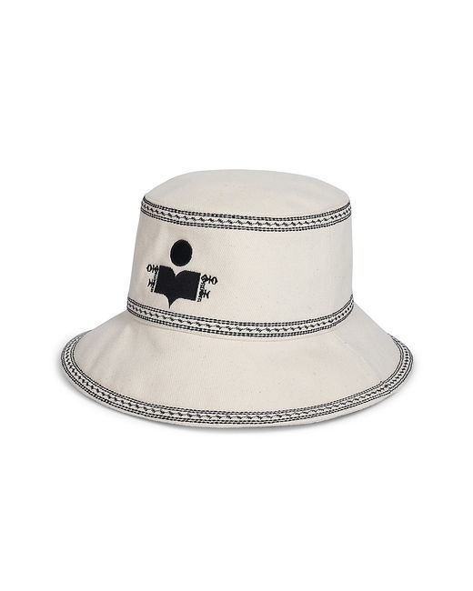 Isabel Marant Halena Embroidered Canvas Bucket Hat Medium