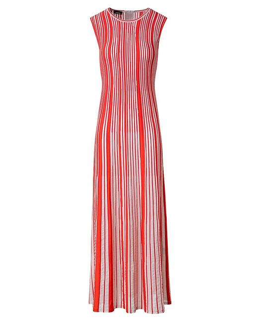 Akris Striped Wool-Blend Midi-Dress