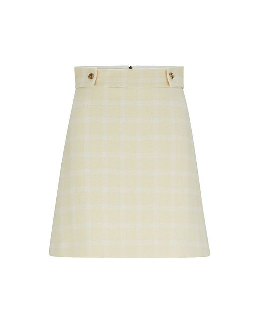 Boss A-line Skirt Italian Checked Fabric