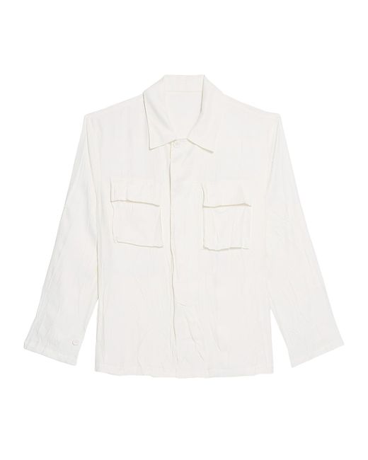 Helmut Lang Crushed Relaxed-Fit Shirt Jacket Small