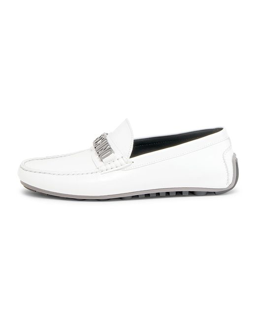 Moschino Logo Leather Loafers