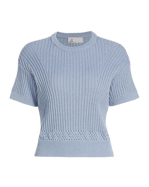Design History Ellie Short-Sleeve Rib-Knit Sweater