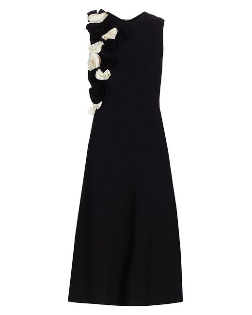 Lela Rose Sleeveless Rosette Midi-Dress