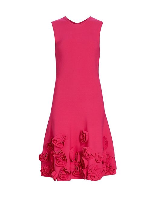 Lela Rose Penelope Knit Rosette Midi-Dress Small