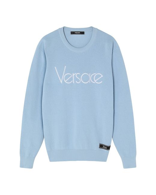 Versace Logo-Embroidered Cotton Sweater