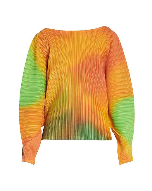 Pleats Please By Issey Miyake Melty Abstract Ribbed Long-Sleeve Top