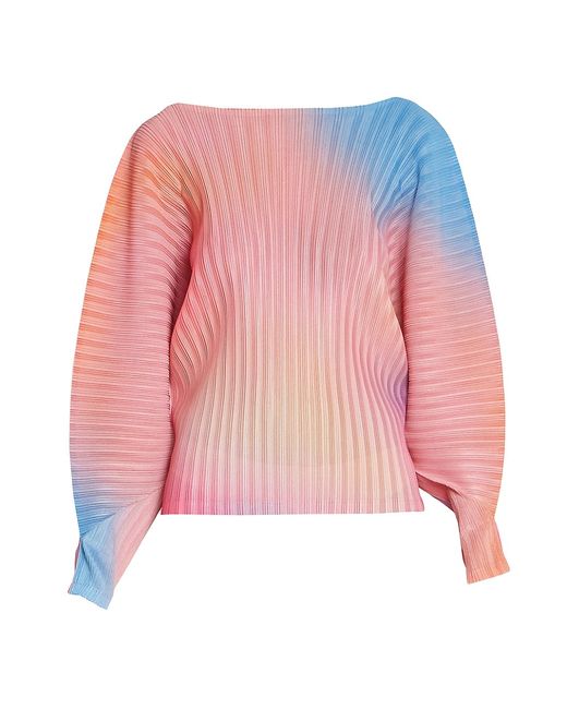 Pleats Please By Issey Miyake Melty Abstract Ribbed Long-Sleeve Top