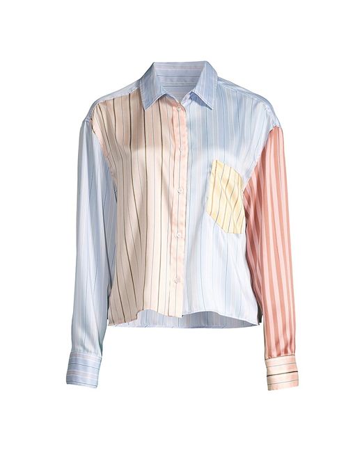 Weekend Max Mara Suez Striped Colorblocked Button-Up Shirt