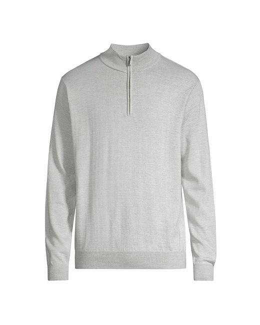 Peter Millar Crown Canton Striped Quarter-Zip Sweater Small