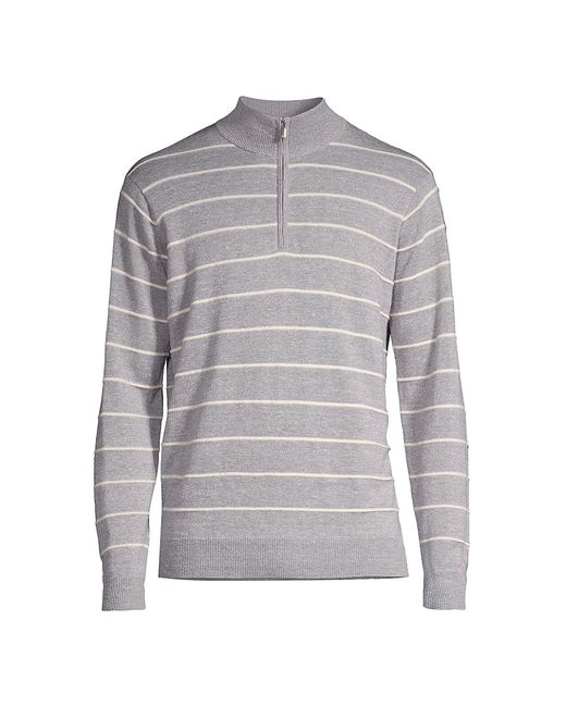 Peter Millar Crown Eastham Striped Quarter-Zip Sweater Small