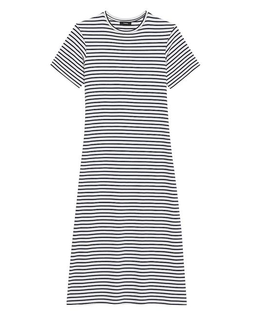 Theory Striped Midi-Dress