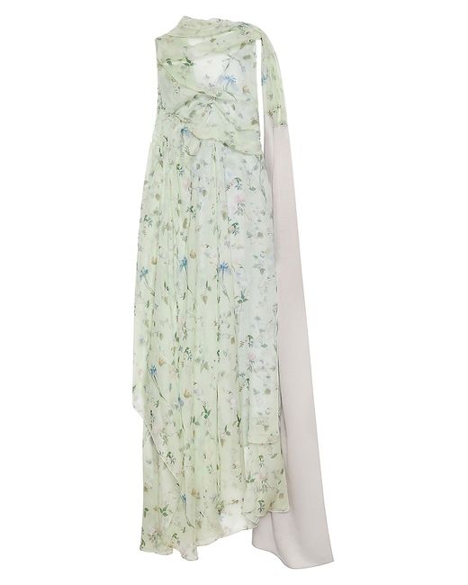 Givenchy Printed Draped Dress Chiffon with Lavalliere