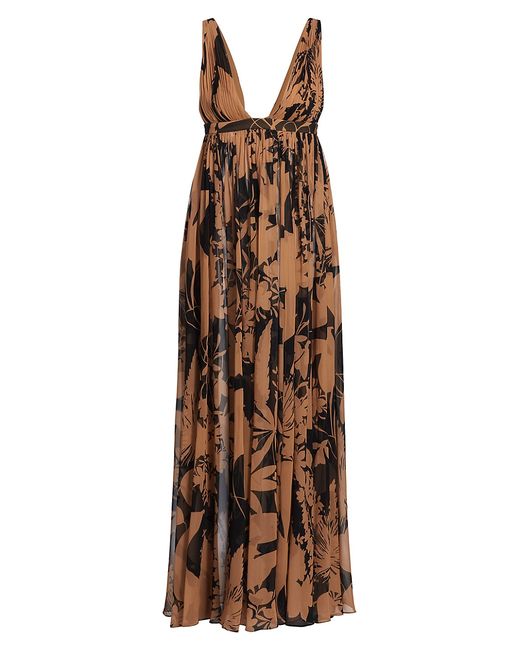 Michael Kors Collection Printed V-Neck Gown