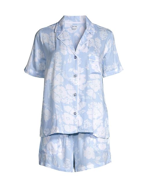 Splendid Herringbone Petal Short 2-Piece Pajama Set Large