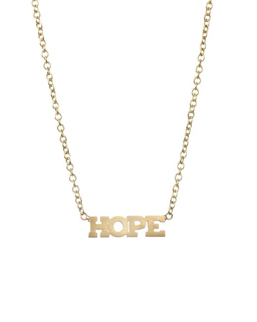 Zoe Chicco Itty Bitty 14K Gold HOPE Necklace