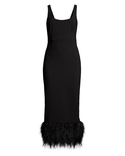 Likely Lida Feather-Trim Sheath Midi-Dress