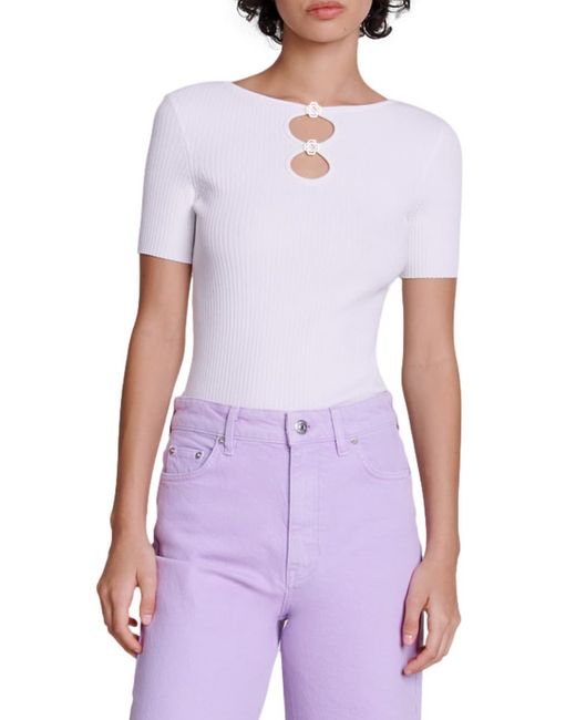 Maje Cutaway Knit Top With Jewellery Small