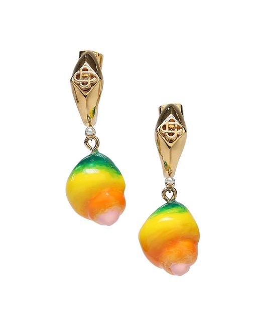 Casablanca 18K Gold-Plated Shell Imitation Pearl Drop Earrings
