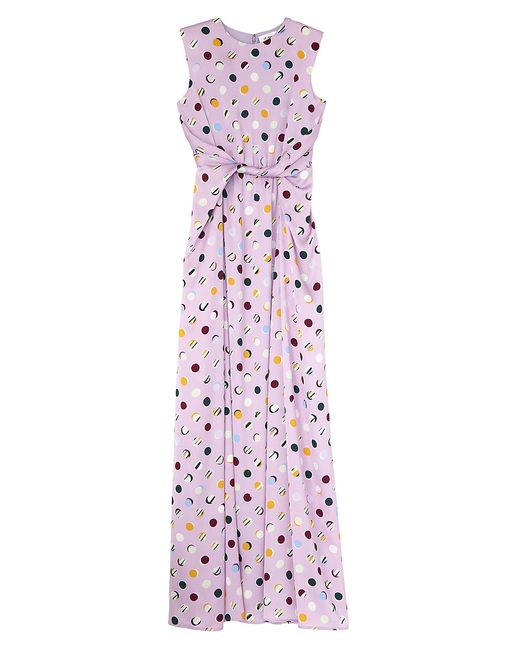 St. John Collage Dots Print Maxi Dress